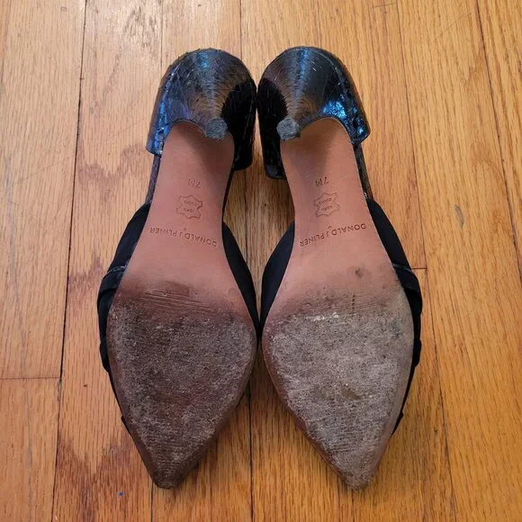 Donald J Pliner 7M Black‎ Pointed Toe Pumps Heels D'Orsay TRYNA - Picture 4 of 8